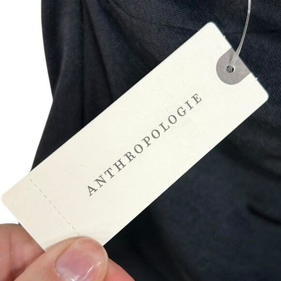 NWT By Anthropologie Black One-Shoulder Ruched Fitted Tank Womens Medium - Picture 6 of 9